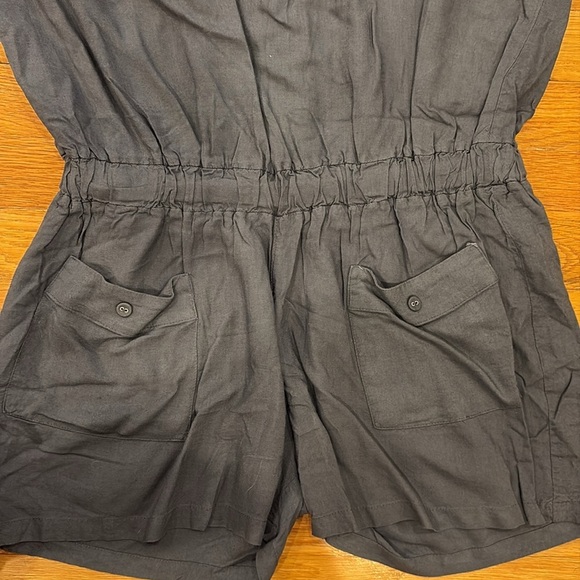 Sweet by Miss Me Embroidered Gray Romper with front pockets.  Size S - Picture 3 of 8